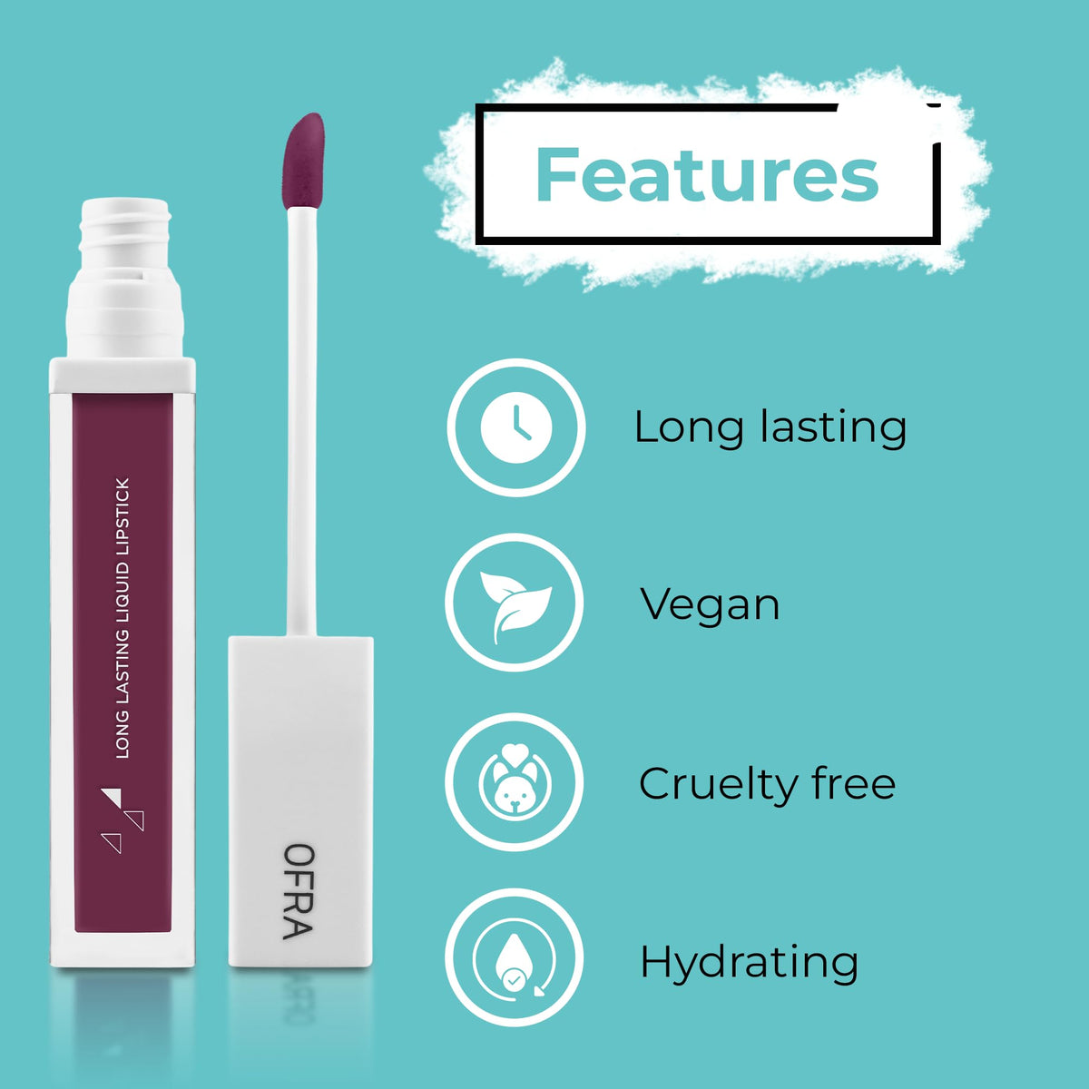 Ofra Cosmetics Charmed Liquid Lipstick - Long Lasting Velvet Matte, Vegan Formula, 8g