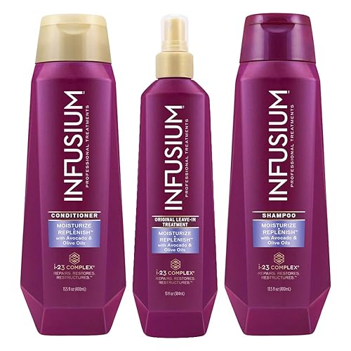 Infusium Repair & Replenish Shampoo, Conditioner & Leave-In Treatment Set - 40 Fl Oz Total