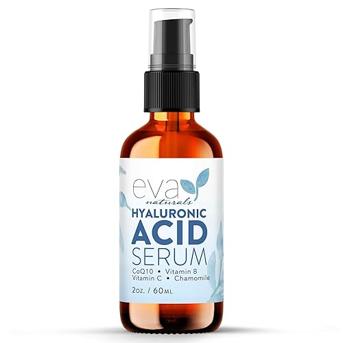 Eva Naturals Hyaluronic Acid Serum for Face - Hydrating Anti-Aging Facial Serum, 2 Oz