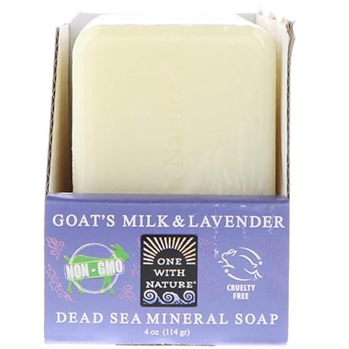 One With Nature Dead Sea Mineral Soap - Goat'S Milk & Lavender, 6 Bars, 4 Oz Each