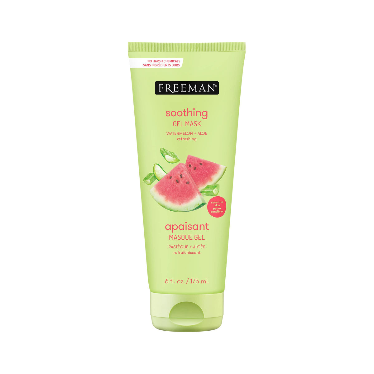 Freeman Soothing Watermelon & Aloe Gel Mask For Sensitive Skin, 6 Fl. Oz. - Hydrating & Calming