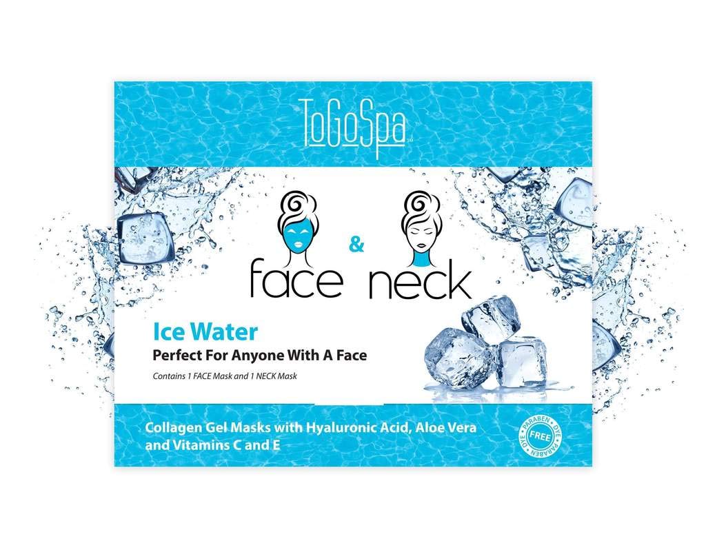 Togospa Face & Neck Collagen Gel Mask With Hyaluronic Acid & Aloe Vera, Ice Water, 1 Count