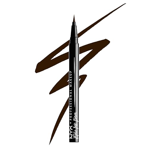 Nyx Professional Makeup Epic Ink Liner - Waterproof Liquid Eyeliner, Vegan, Brown, 0.03 Fl Oz