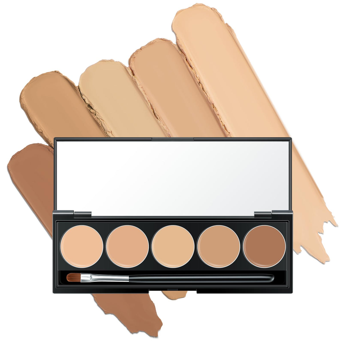 Falocutus 5 In 1 Waterproof Concealer Palette - Long Lasting Full Coverage For Women, 1.76 Oz