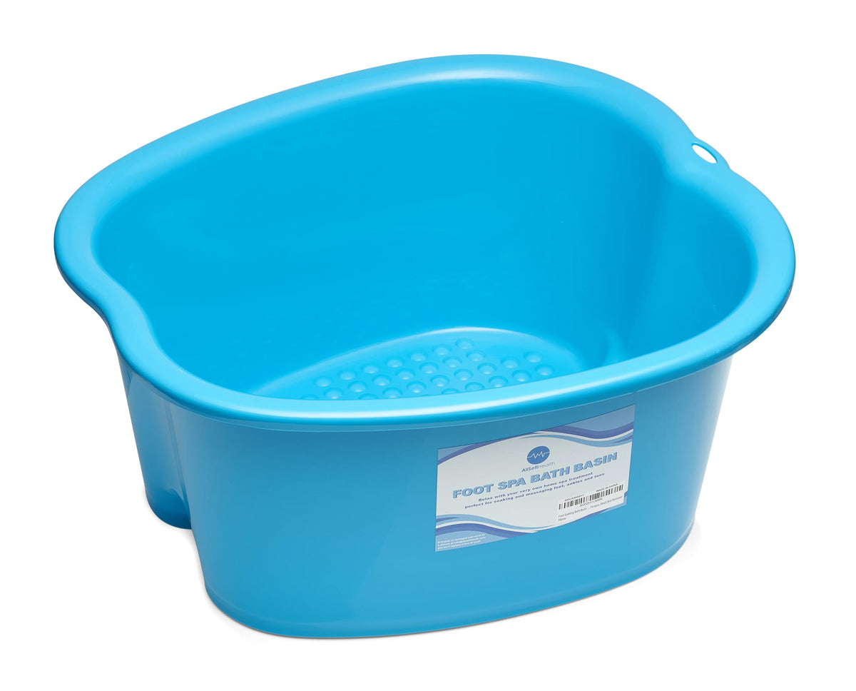 Allsett Health Foot Soaking Bath Basin - Large Blue Pedicure Tub For Home Spa Treatment