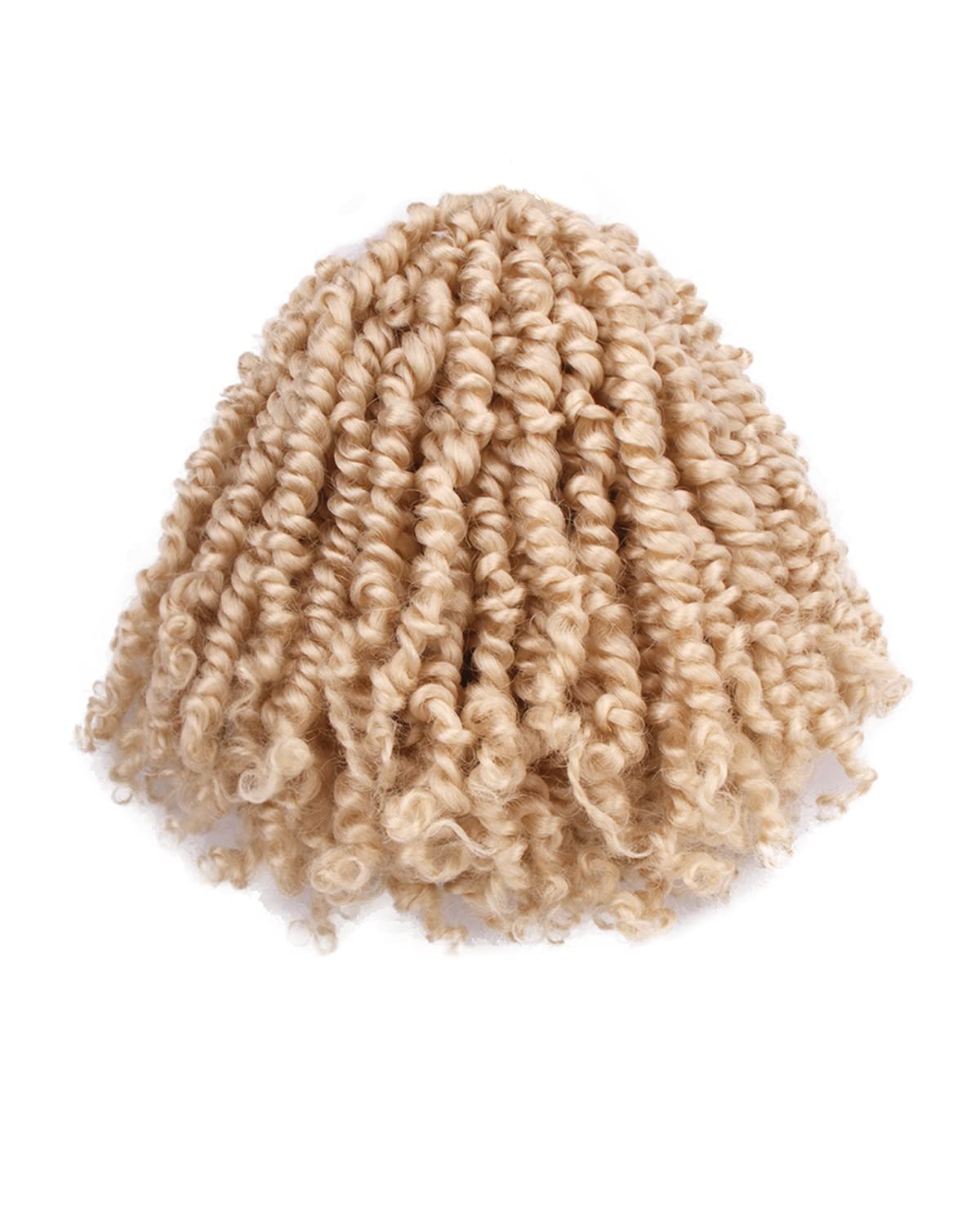 Hahoness 6&quot; Passion Twist Crochet Hair, 8 Packs, Synthetic Kinky Bohemian Curls, Blonde 613#