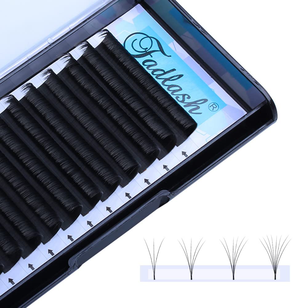 FADLASH Volume Lashes 0.07mm D Curl Easy Fan Extensions 2D-10D, 8-18