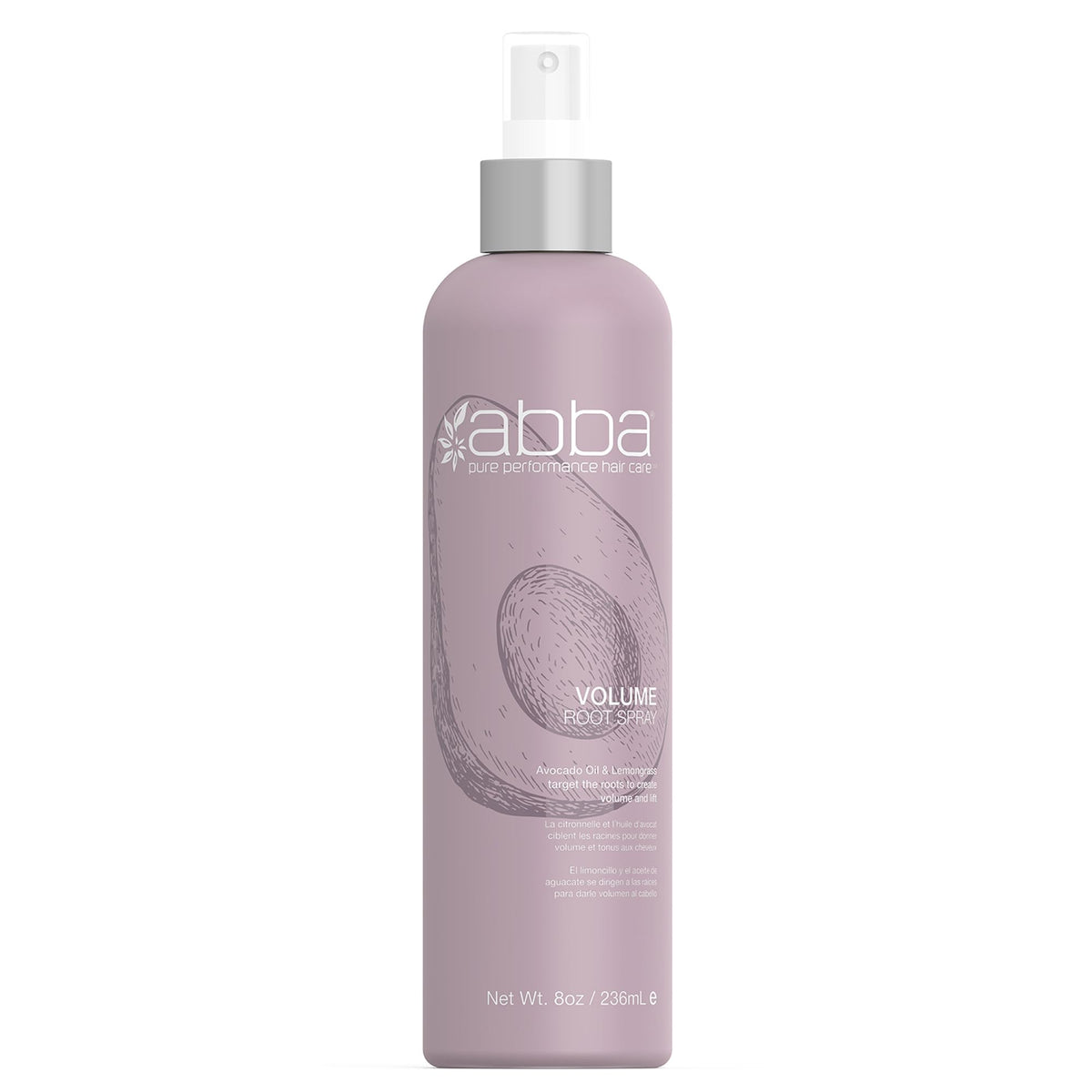 Abba Volume Root Spray, Lemongrass & Avocado, 8 Fl Oz - Hair Volume & Texture Enhancer