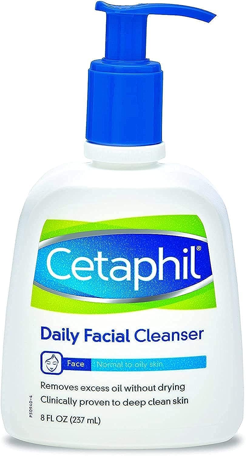 Cetaphil Daily Facial Cleanser, 8 Oz - For Normal To Oily Skin, Gentle & Effective Cleansing