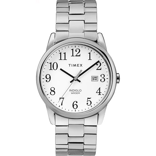 Timex Easy Reader 38Mm Silver-Tone Stainless Steel Expansion Band Watch For Men