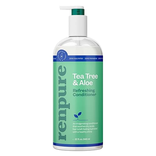 Renpure Tea Tree & Aloe Conditioner, 32 Fl Oz - Soothes Dry Scalp, Gentle Daily Use, Dye Free