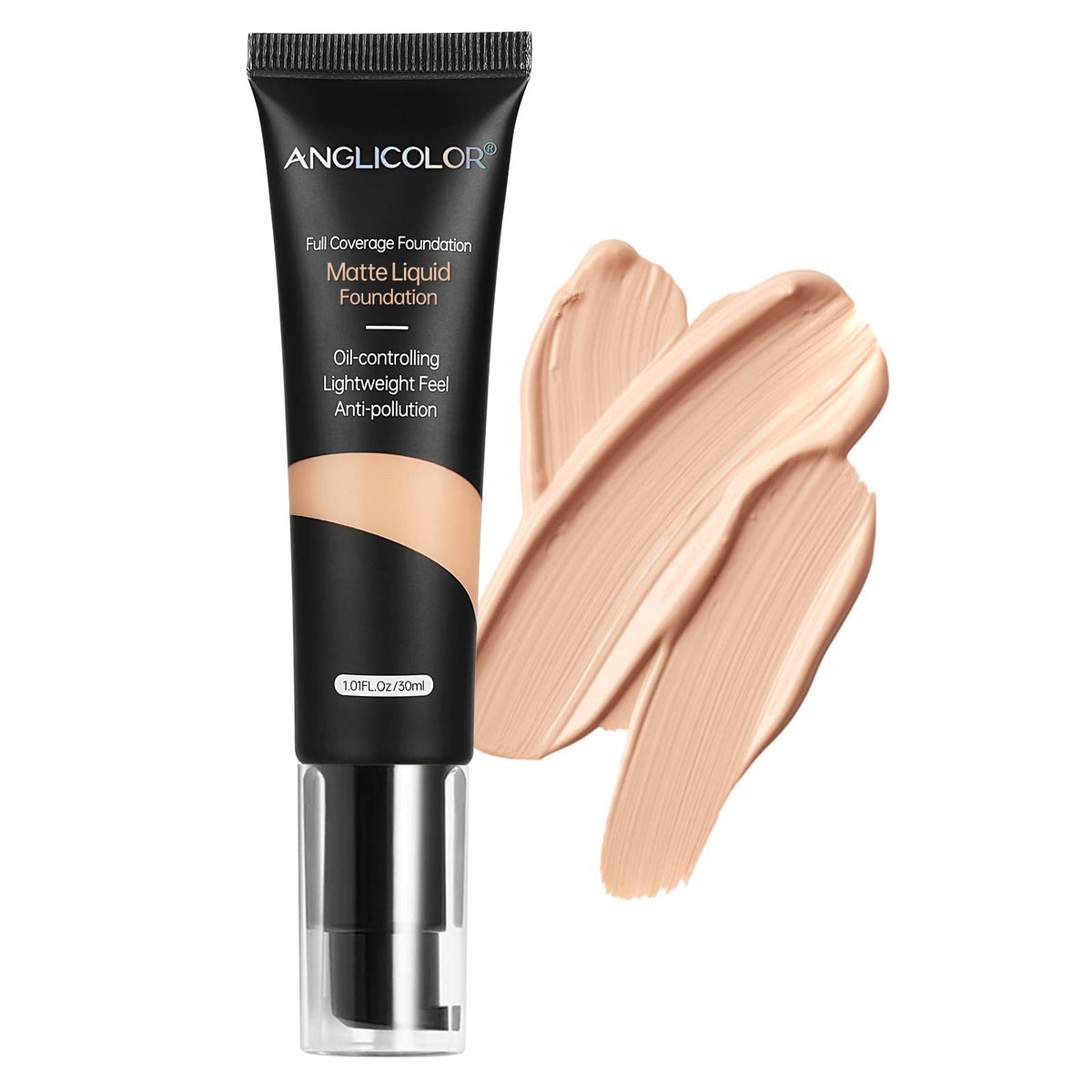 Anglicolor Matte Oil Control Concealer Foundation, Waterproof Full Coverage For Oily Skin - #103 Warm Peach