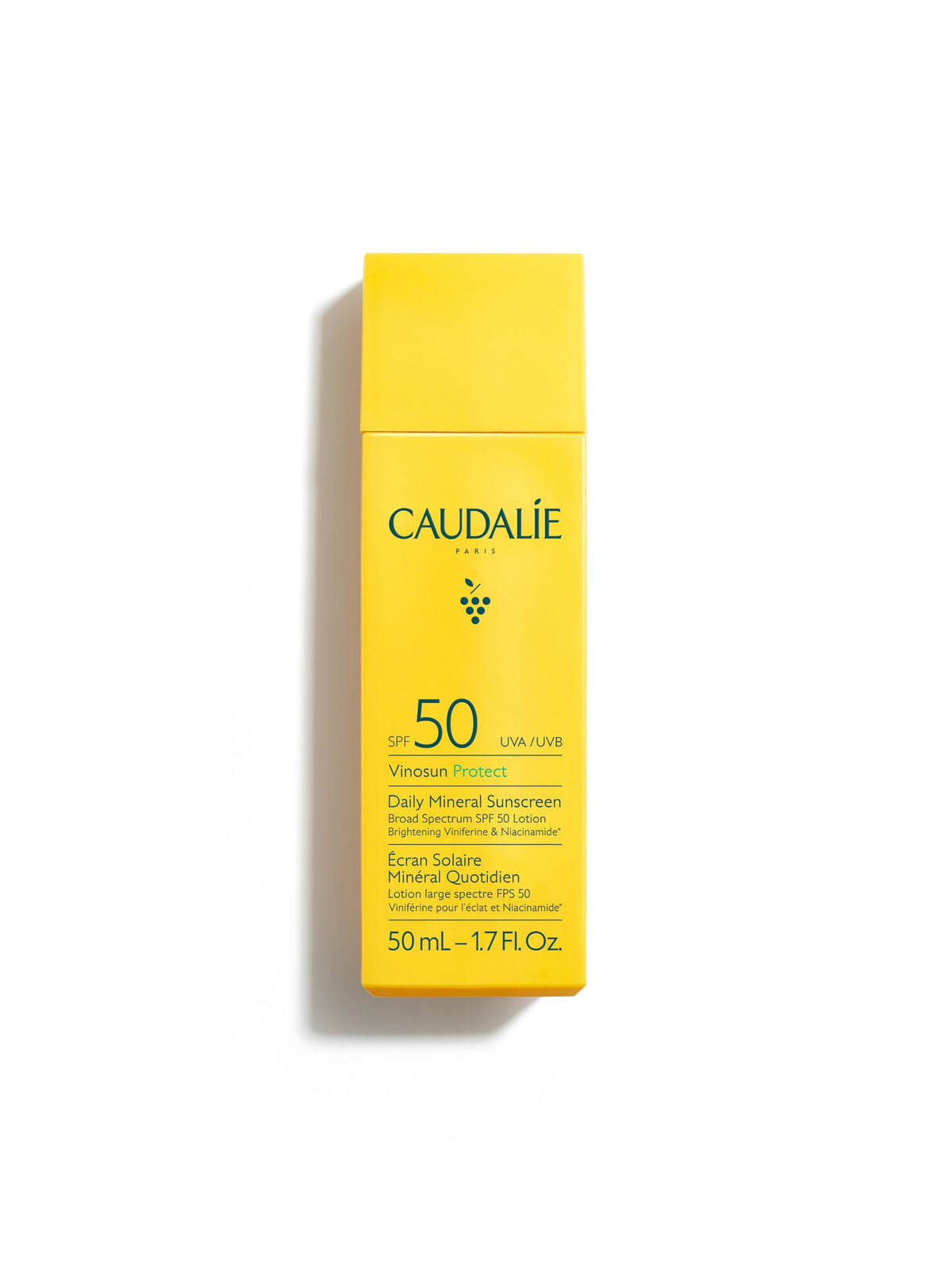 Caudalie Vinosun Daily Mineral Sunscreen Spf50, 1.7 Fl Oz - Broad Spectrum Uv Protection