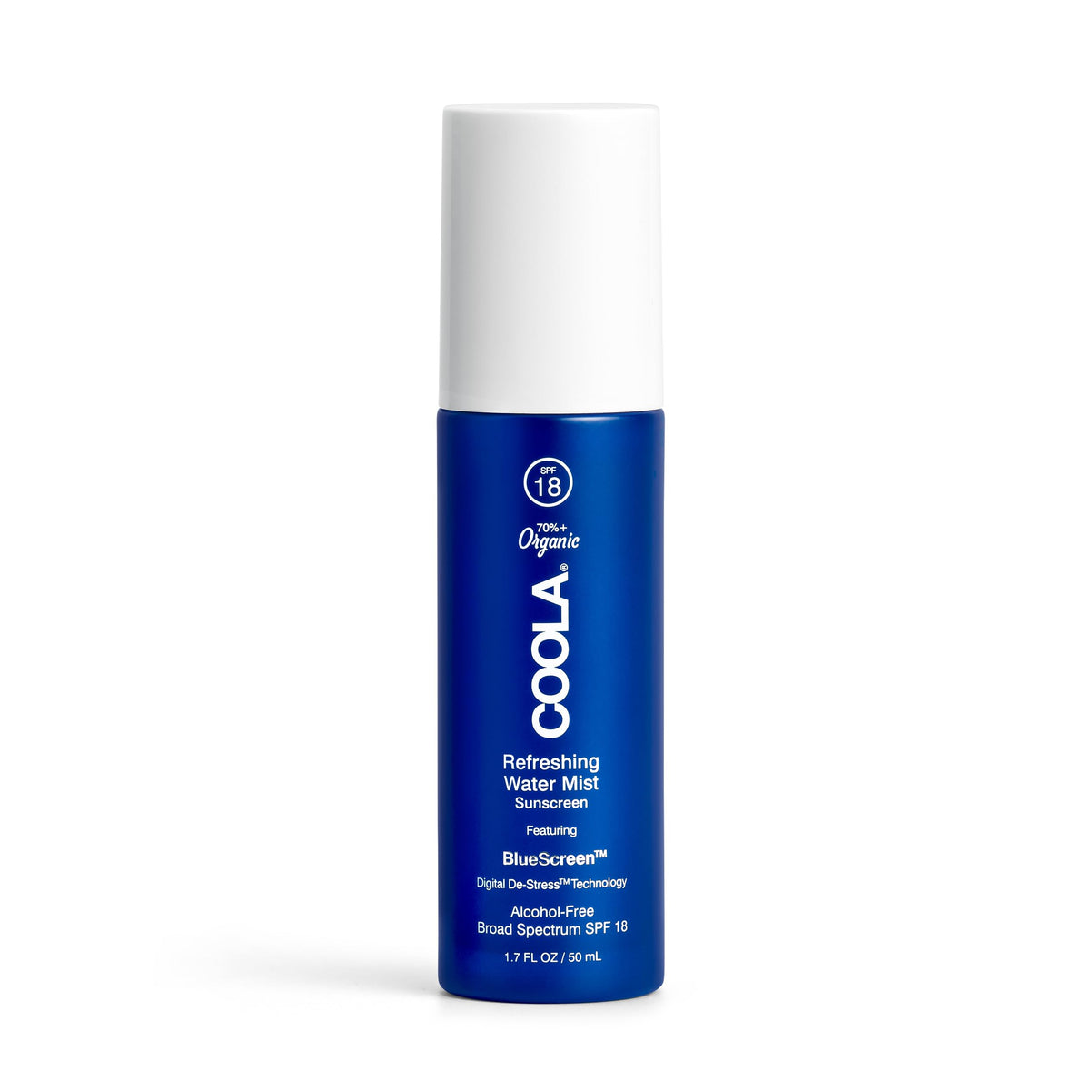 Coola Organic Face Moisturizer Spf 18 - Refreshing Water Mist With Bluescreen Technology, 1.7 Fl Oz