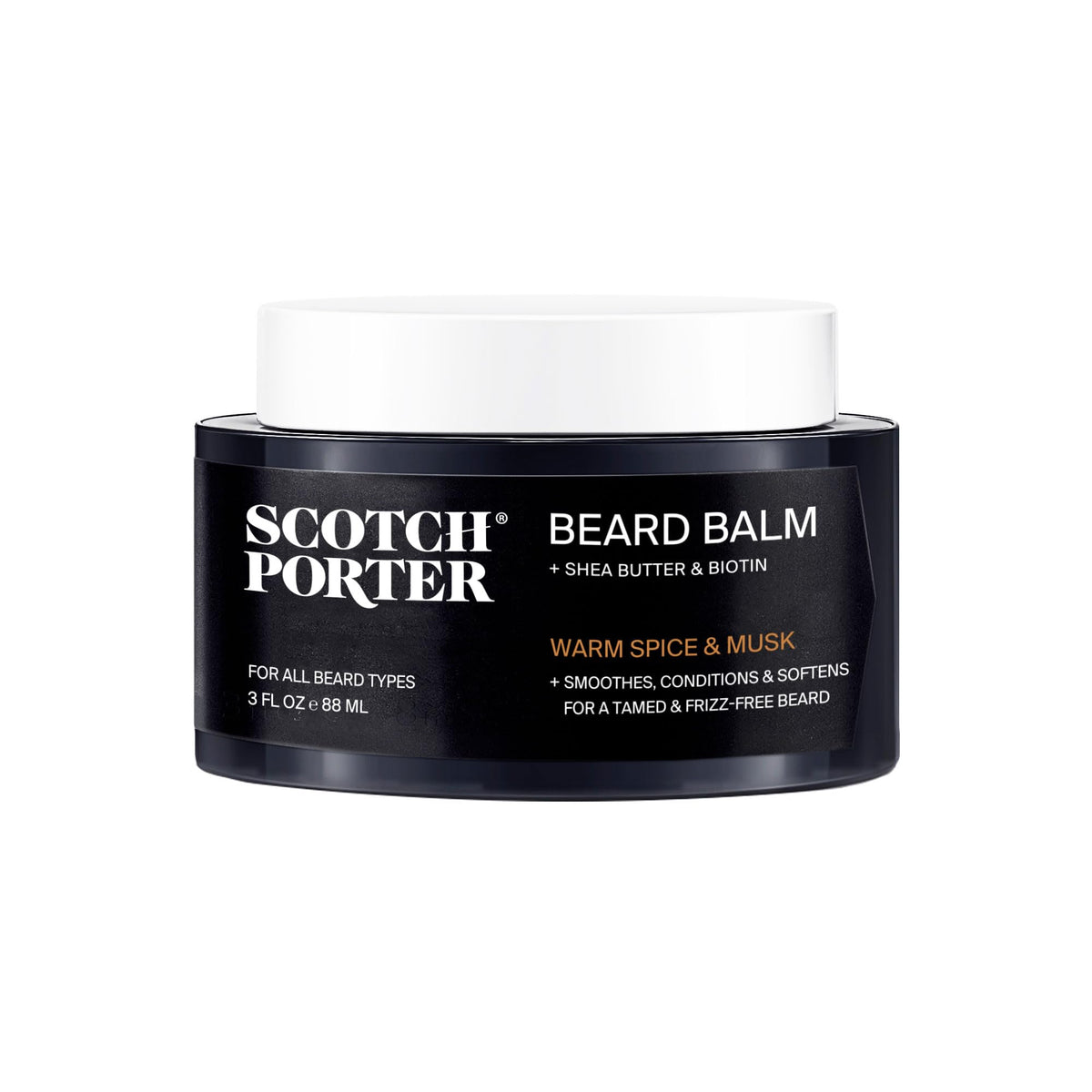 Scotch Porter Conditioning Beard Balm – Moisturize & Soften Coarse Facial Hair, 3 Oz.