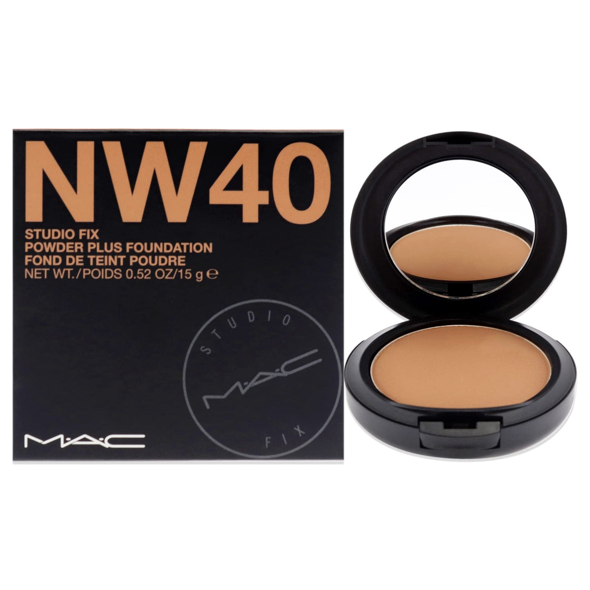 Mac Studio Fix Powder Plus Foundation Nw40 - 0.52 Oz, Long-Lasting Full Coverage Makeup