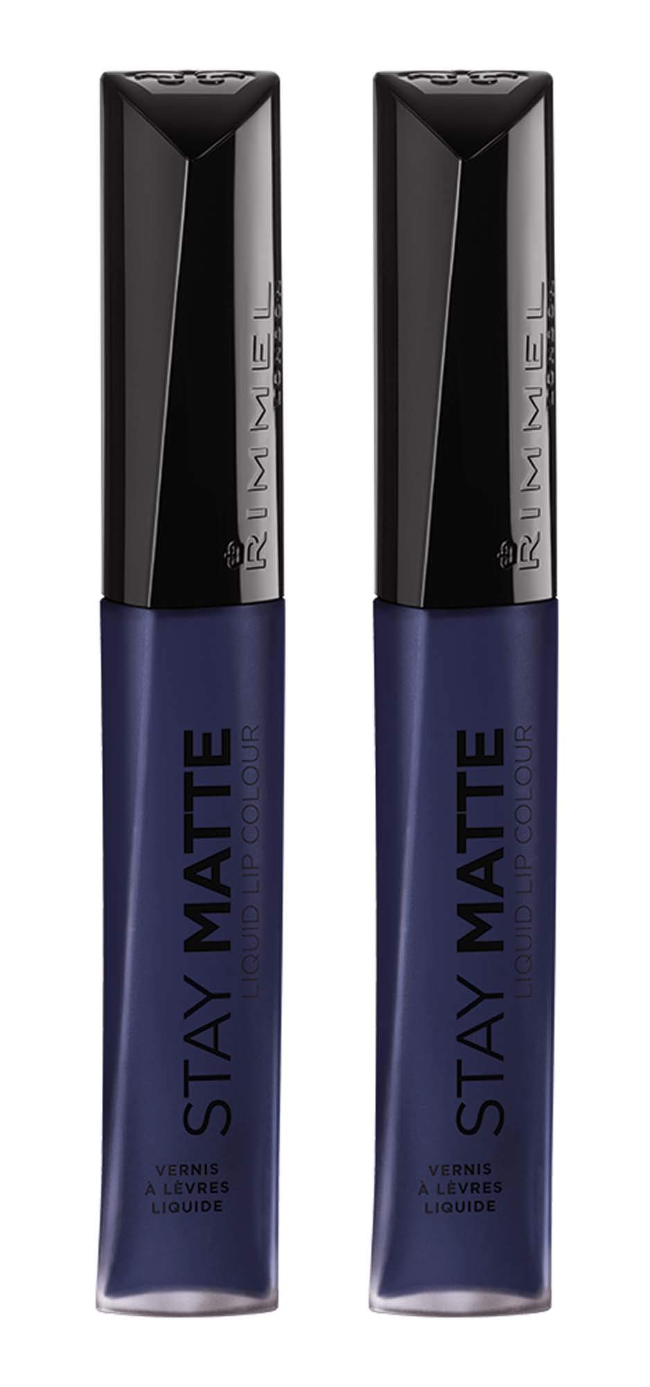 Rimmel Stay Matte Liquid Lipstick, Blue Iris - 2 Count, Long-Lasting Matte Finish