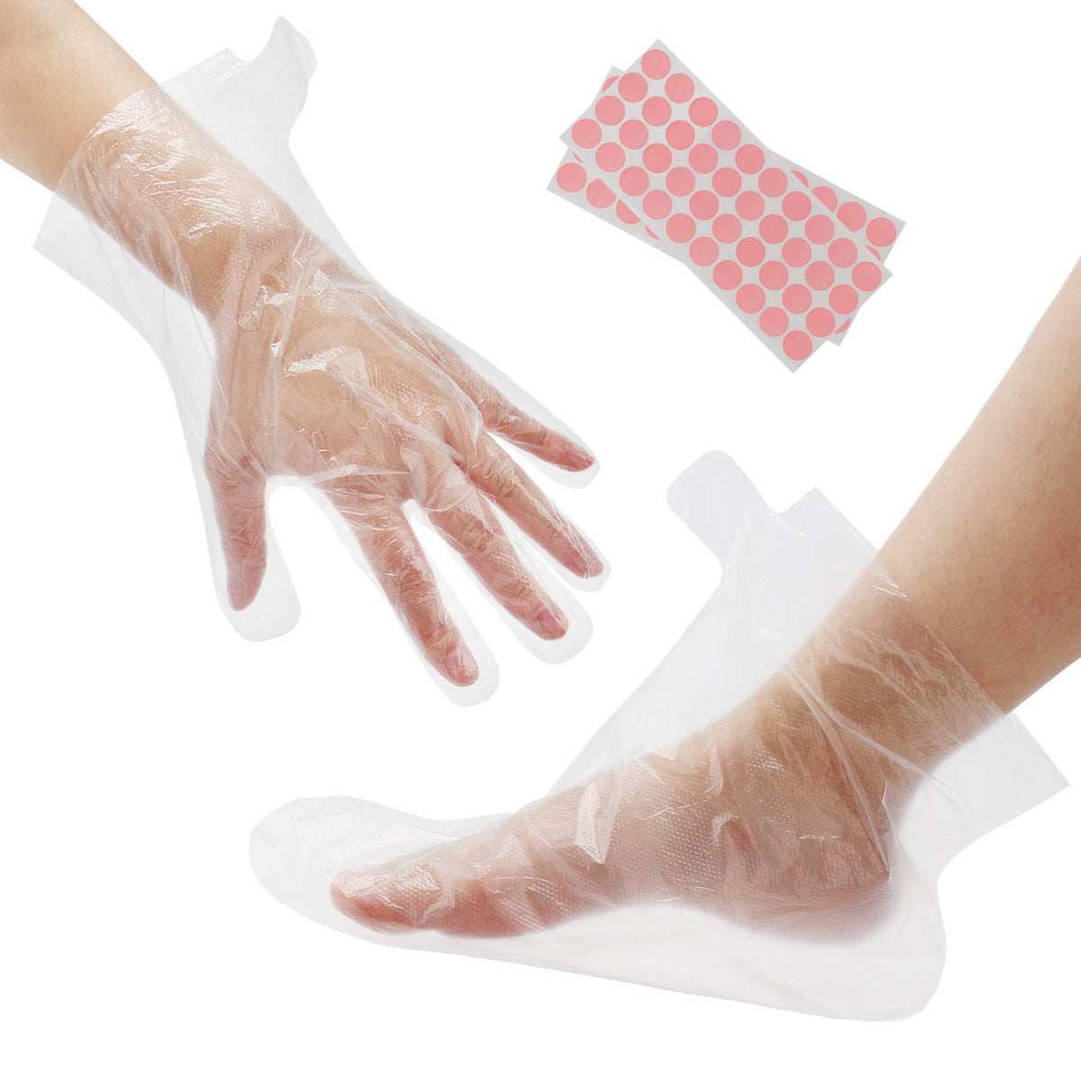 Segbeauty 200Pcs Paraffin Wax Bath Liners, Plastic Socks & Gloves For Moisturizing Therapy