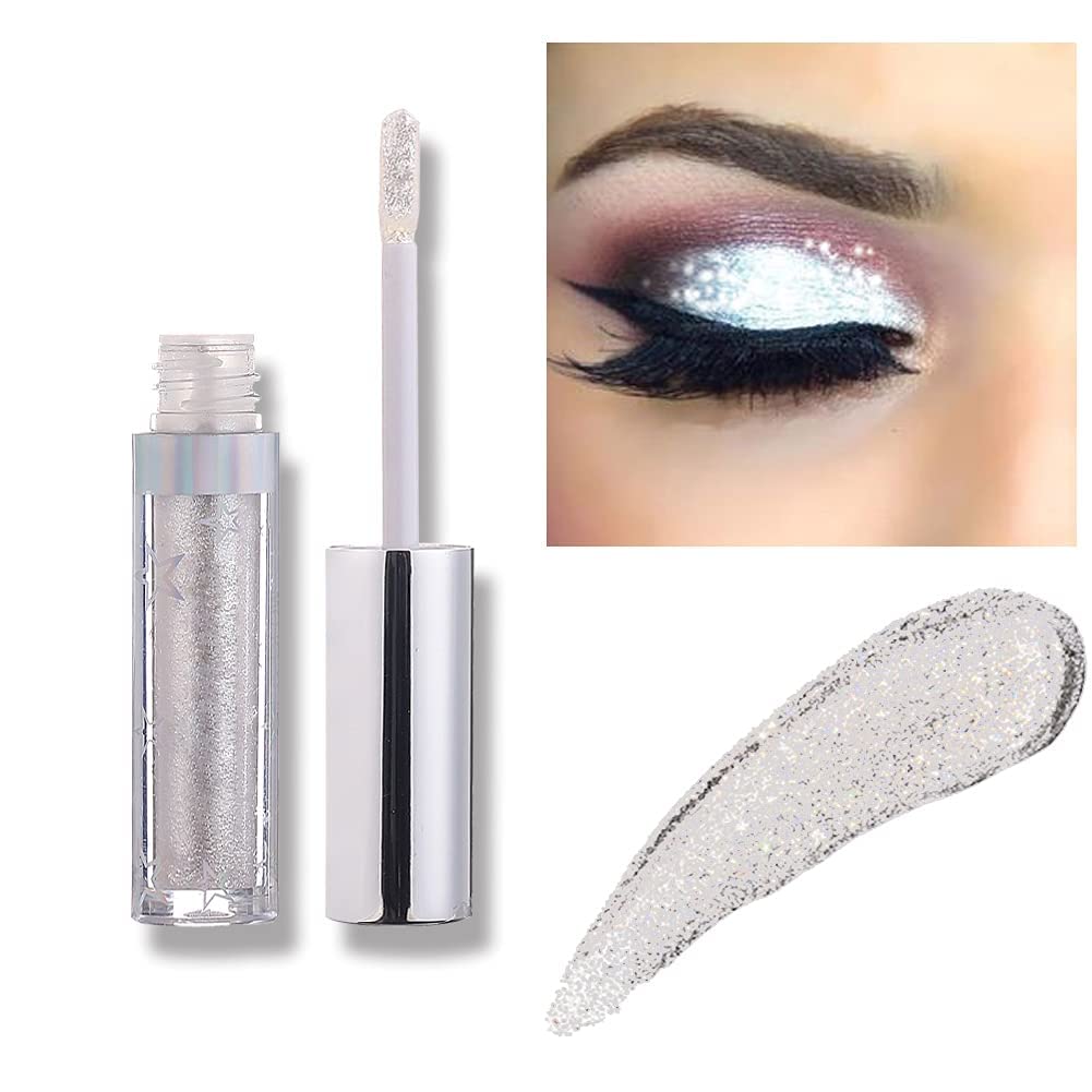 Hotiary Long Lasting Waterproof Glitter Liquid Eyeshadow Set - Metallic Pigments & Eyeliner Kit A103