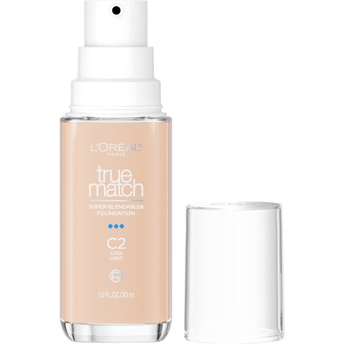 L’Oréal Paris True Match Foundation, Medium Coverage Liquid Makeup, Spf 17, C2 Light, 1 Fl Oz