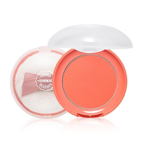 Etude Lovely Cookie Blusher - Red Grapefruit Pudding, Long-Lasting Korean Makeup, Gift-Ready