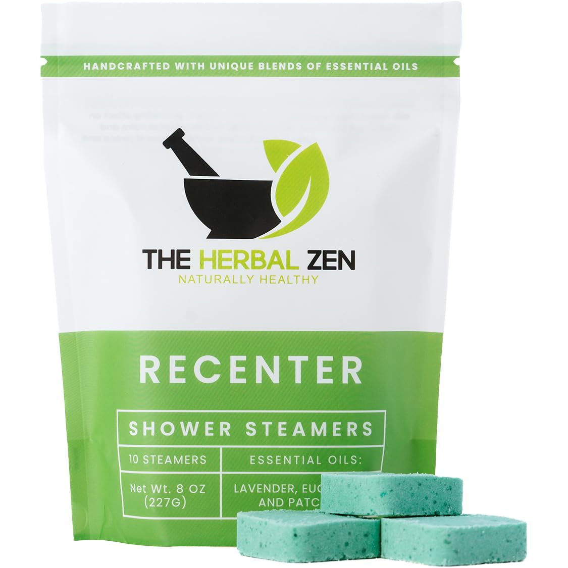 Recenter Shower Steamers By The Herbal Zen - Aromatherapy Lavender & Eucalyptus, 10 Count