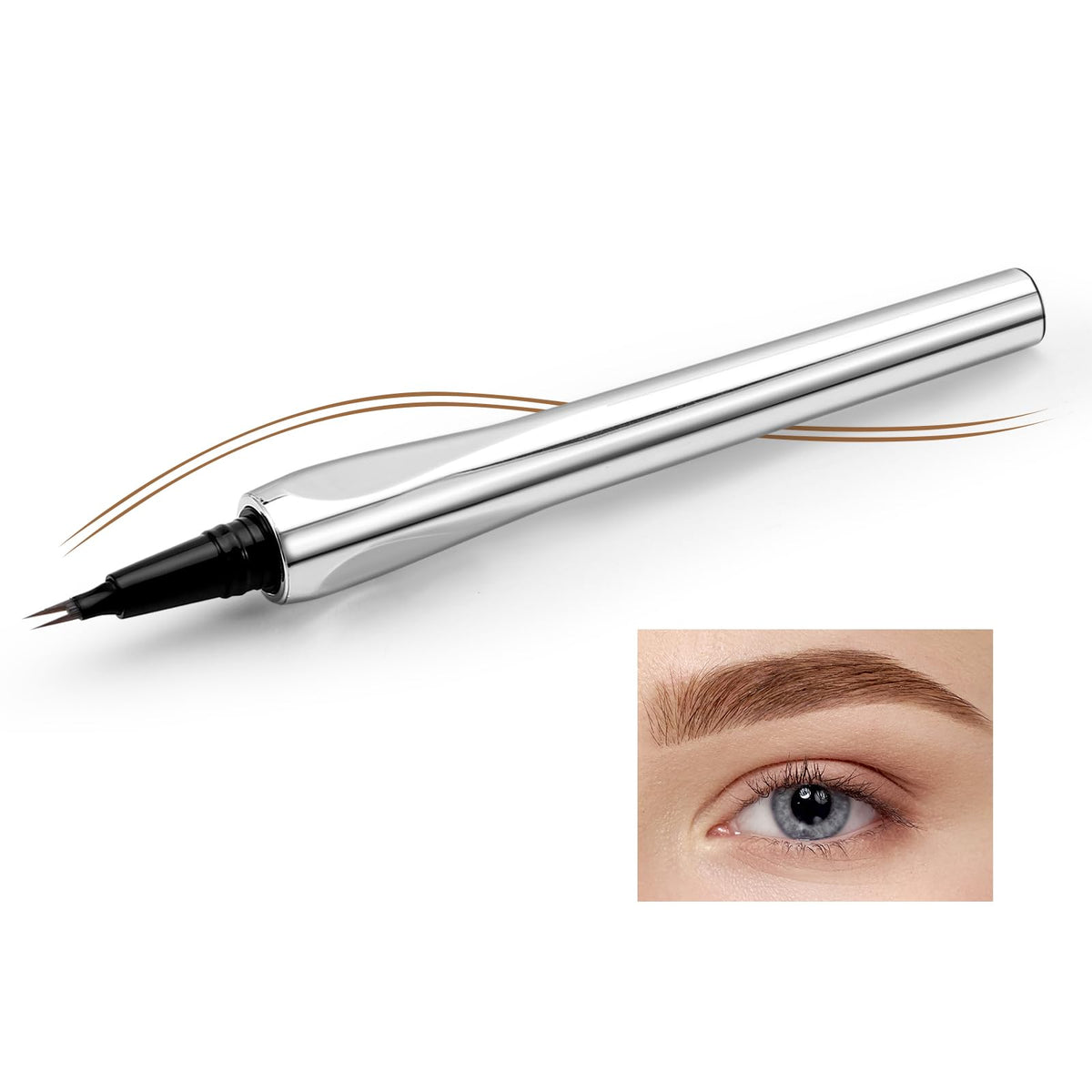 Boobeen 3-In-1 Waterproof Eye Makeup Pencil - Light Brown Eyebrow & Lower Lash Eyeliner