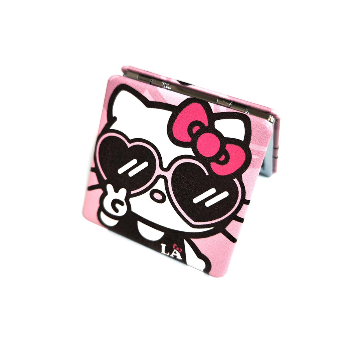 Imakara Pink Compact Mirror - Cute Kitty Mini Travel Makeup Mirror 1X/2X For Women & Girls