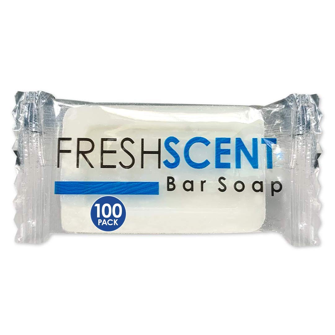 Freshscent 1 Oz Bar Soap (100 Pack) - Individually Wrapped Vegetable Based Hotel Amenities