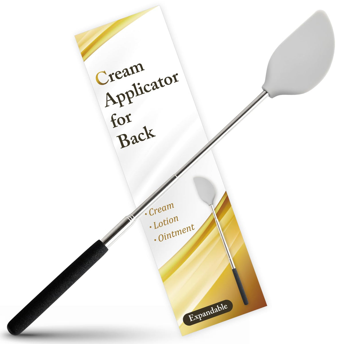 Fieldsora Telescopic Cream Applicator - Easy Clean For Sunscreens, Ointments, And Lotions, Gray