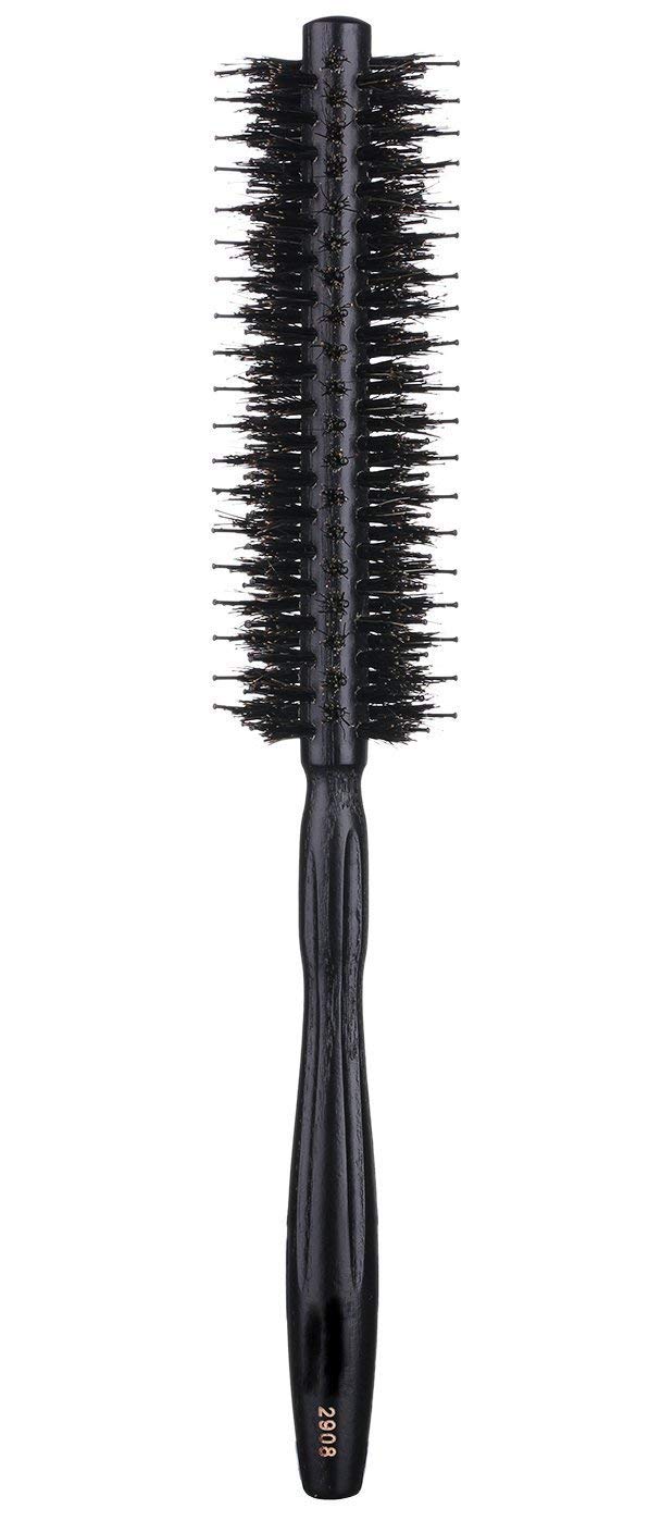 PERFEHAIR 1.5&quot; Round Brush - Natural Boar & Nylon Bristles for Volume - Black