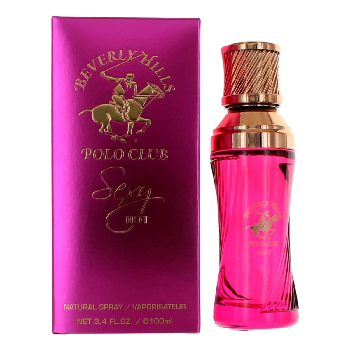 Beverly Hills Polo Club Sexy Hot Cologne For Women - Amber & Vanilla Fragrance, 3.4 Fl Oz