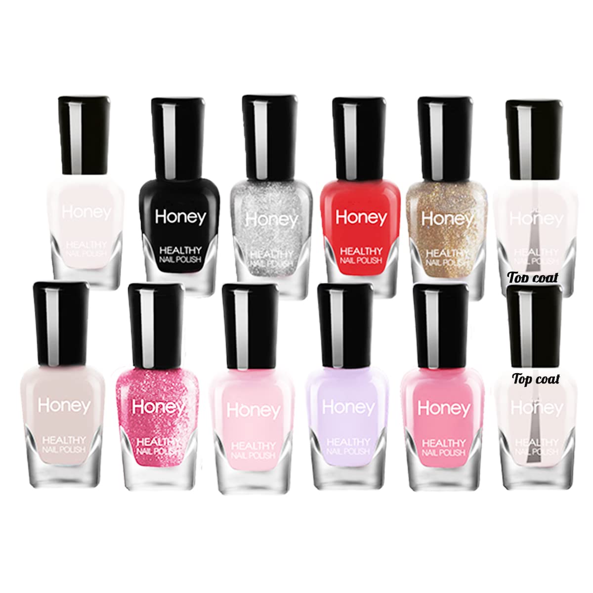 Tophany Non-Toxic Water-Based Nail Polish Set, Fast Dry & Easy Peel Off, 12 Bottles