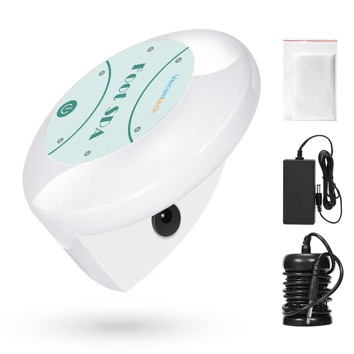 Veicomtech Portable Ionic Detox Foot Bath Machine - 9 Piece Spa Set For Home & Travel