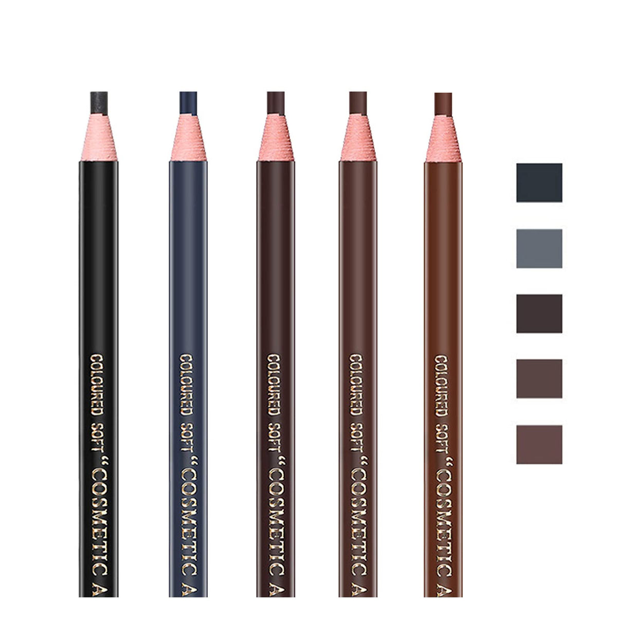 Pinkiou 5Pcs Microblading Pencil Set - Waterproof Eyebrow Liners In 5 Colors For Filling & Outlining