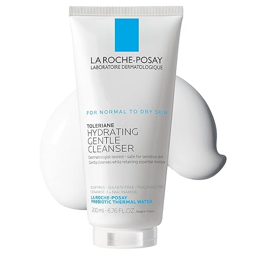 La Roche-Posay Toleriane Hydrating Gentle Face Cleanser, Fragrance Free, 6.76 Fl Oz