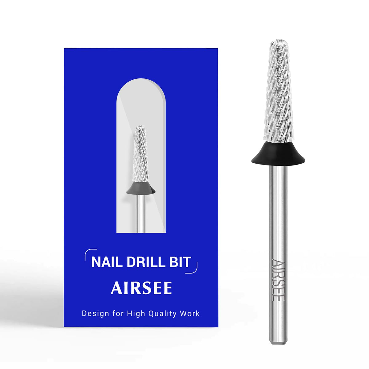 Airsee Extra Coarse Ball Top Tapered Nail Drill Bit For Efile Manicure Gel Removal 3/32&quot;