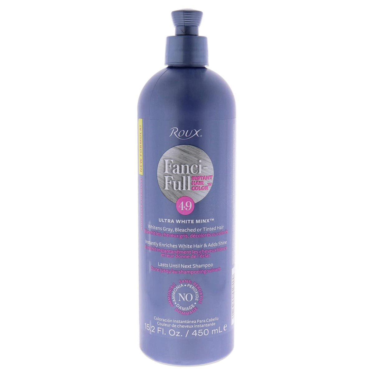 Roux  FanciFull Instant Hair Color Rinse  49 White Minx  Temporarily Evens Tones  Blends Away Gray  152 Oz