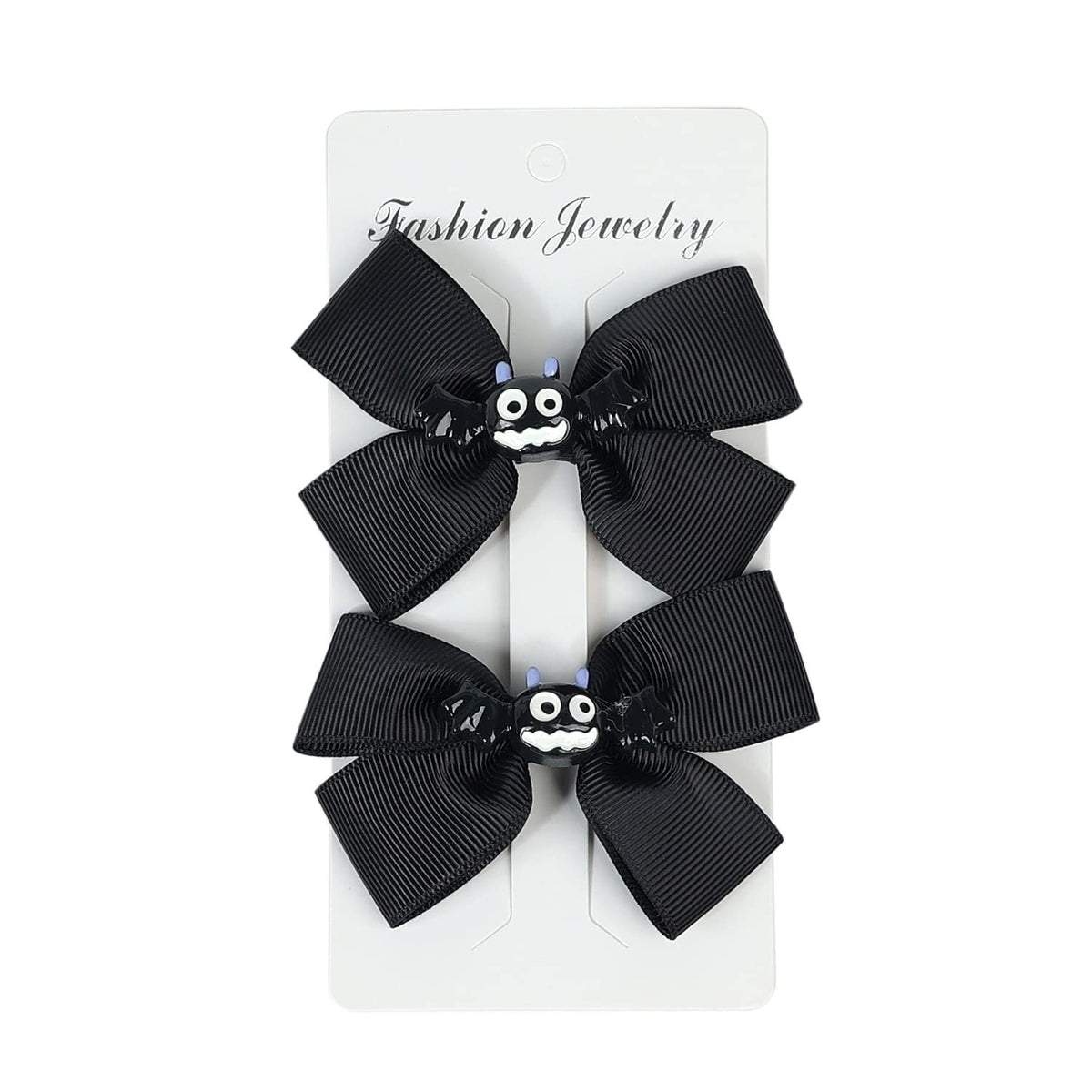 Ddnfo Halloween Hair Bow Clips - Pumpkin & Bat Hair Accessories For Parties, Fabric & Metal