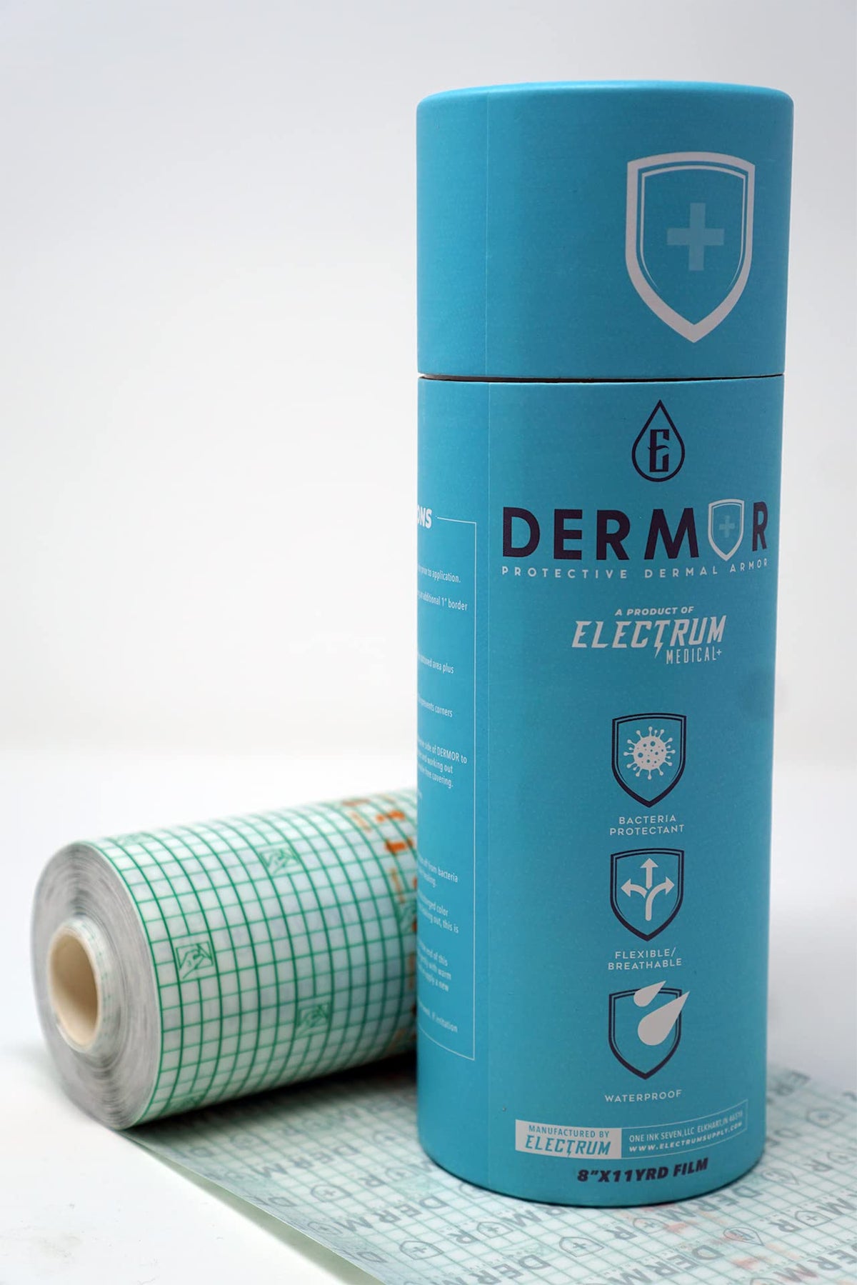 Electrum Dermor Tattoo Aftercare Bandage Roll - Waterproof, Latex-Free, 10&quot; X 11 Yrd Film