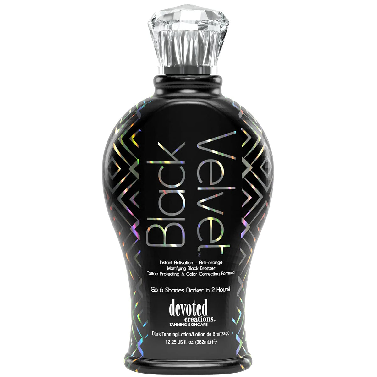 Devoted Creations Black Velvet Tanning Lotion, Anti-Orange Mattifying Bronzer, 12.25 Oz