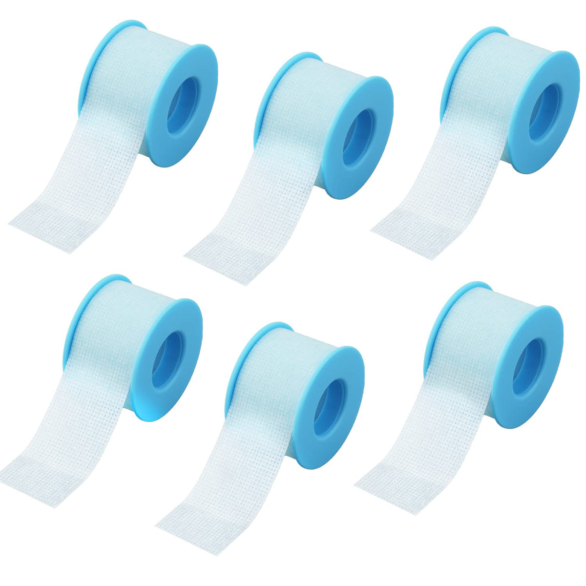 Savita 6Pcs Eyelash Tapes - Reusable Silicone Lash Adhesive, Breathable, Blue, 0.98