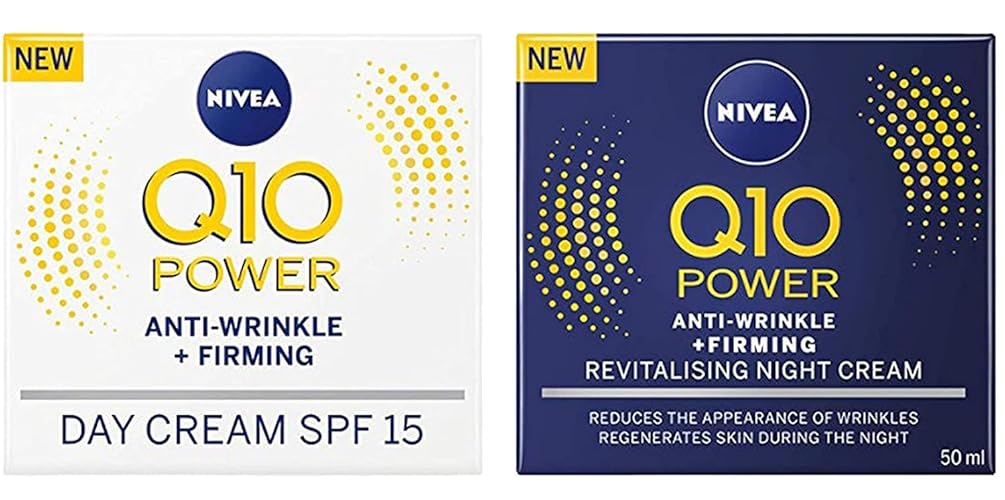 Nivea Q10 Anti-Wrinkle Face Cream Set With Spf 15 - Day & Night, 50 Ml (Pack Of 