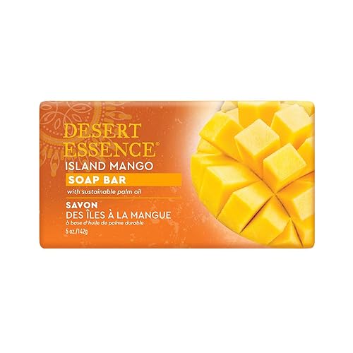 Desert Essence Island Mango Soap Bar - 5 Oz, Nourishing & Hydrating, Refreshing Mango Scent