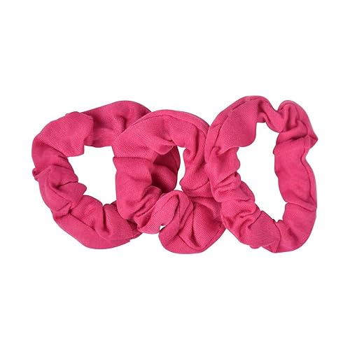 Motique Accessories Small Cotton Scrunchies - Hot Pink Hair Bobble Set of 3