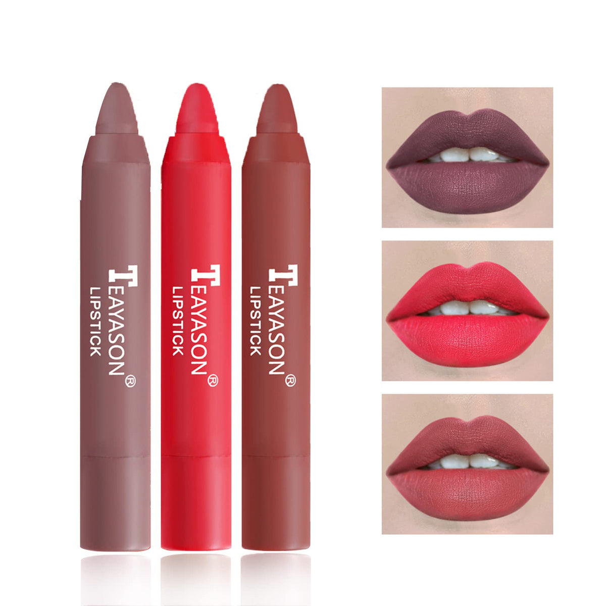 Xingxyuel 3Pcs Matte Nude Lipstick Set - Waterproof, Long Lasting, Non-Stick Velvet Lip Stain