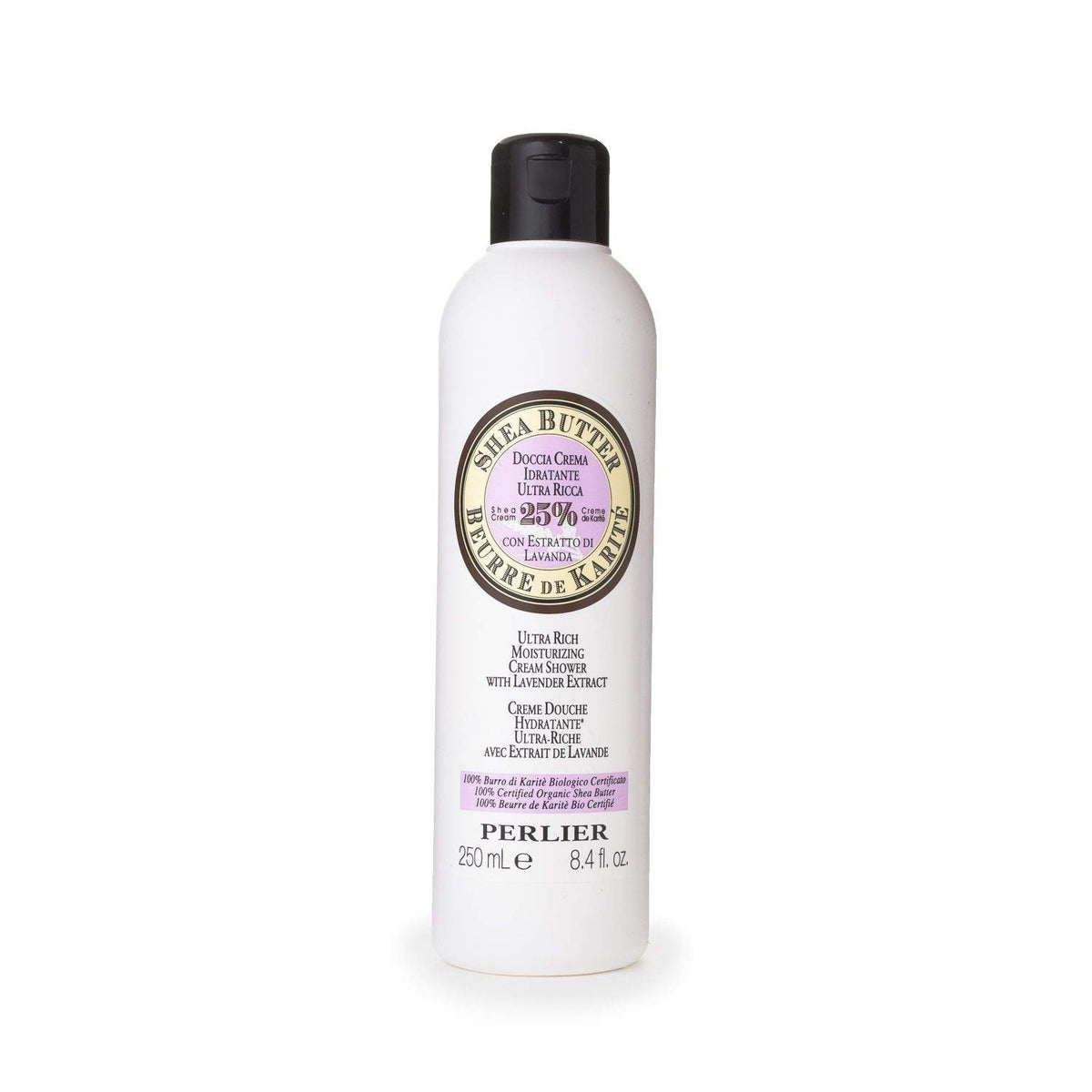 Perlier Shea Butter Lavender Ultra Rich Bath Cream, 8.4 Fl. Oz. - Nourishing Moisturizer