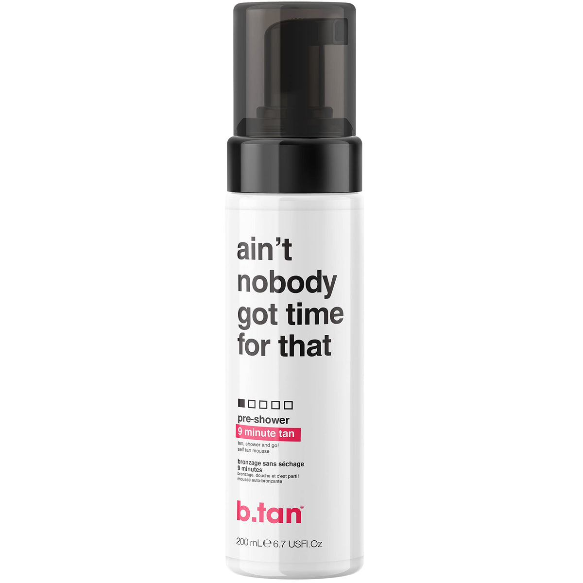 B.Tan Pre-Shower Self Tanner Mousse - Fast 9 Minute Express Foam, Vegan & Cruelty Free, 6.