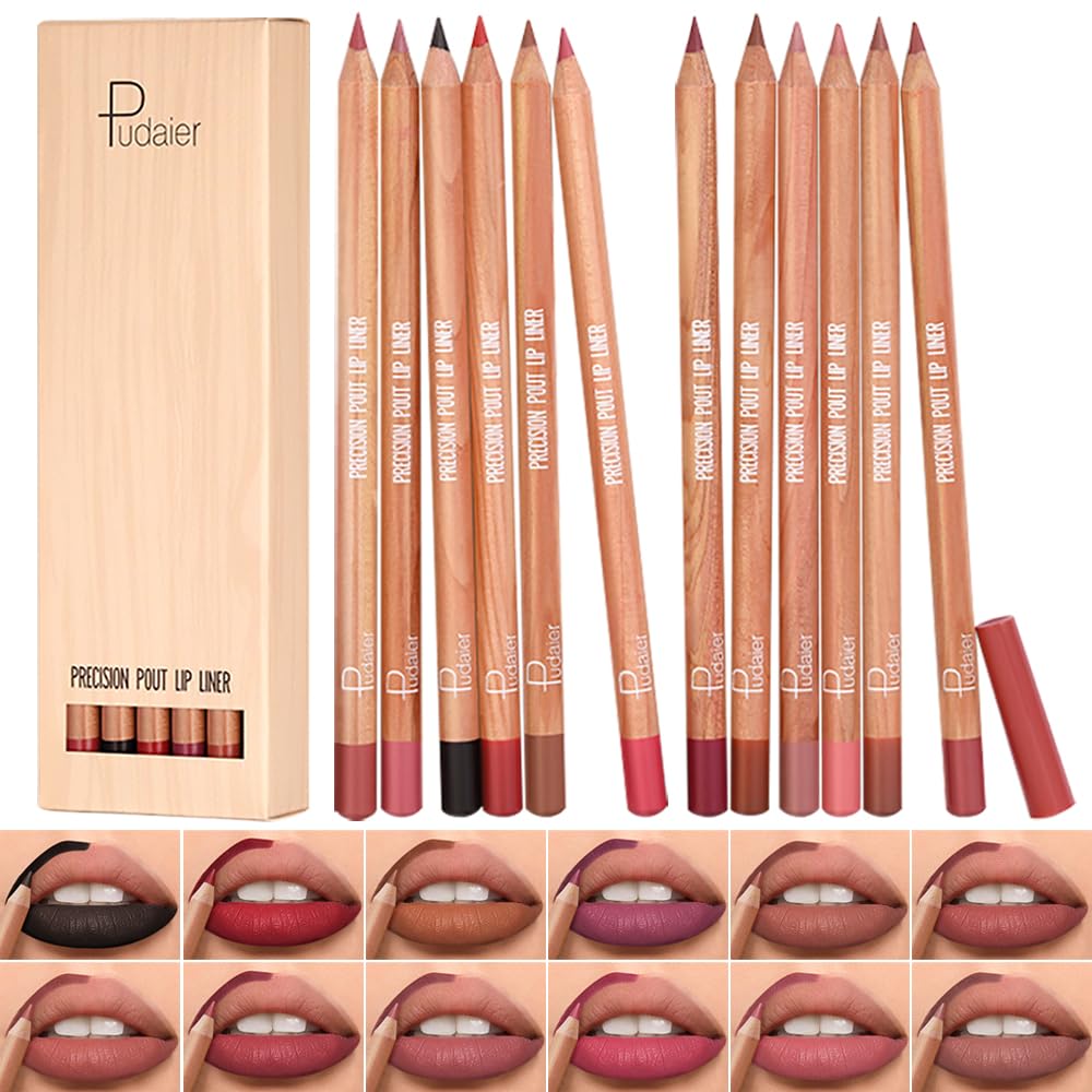 Kimieye 12 Colors Matte Lip Liner Set - Long Lasting, Waterproof & Highly Pigmented For Women