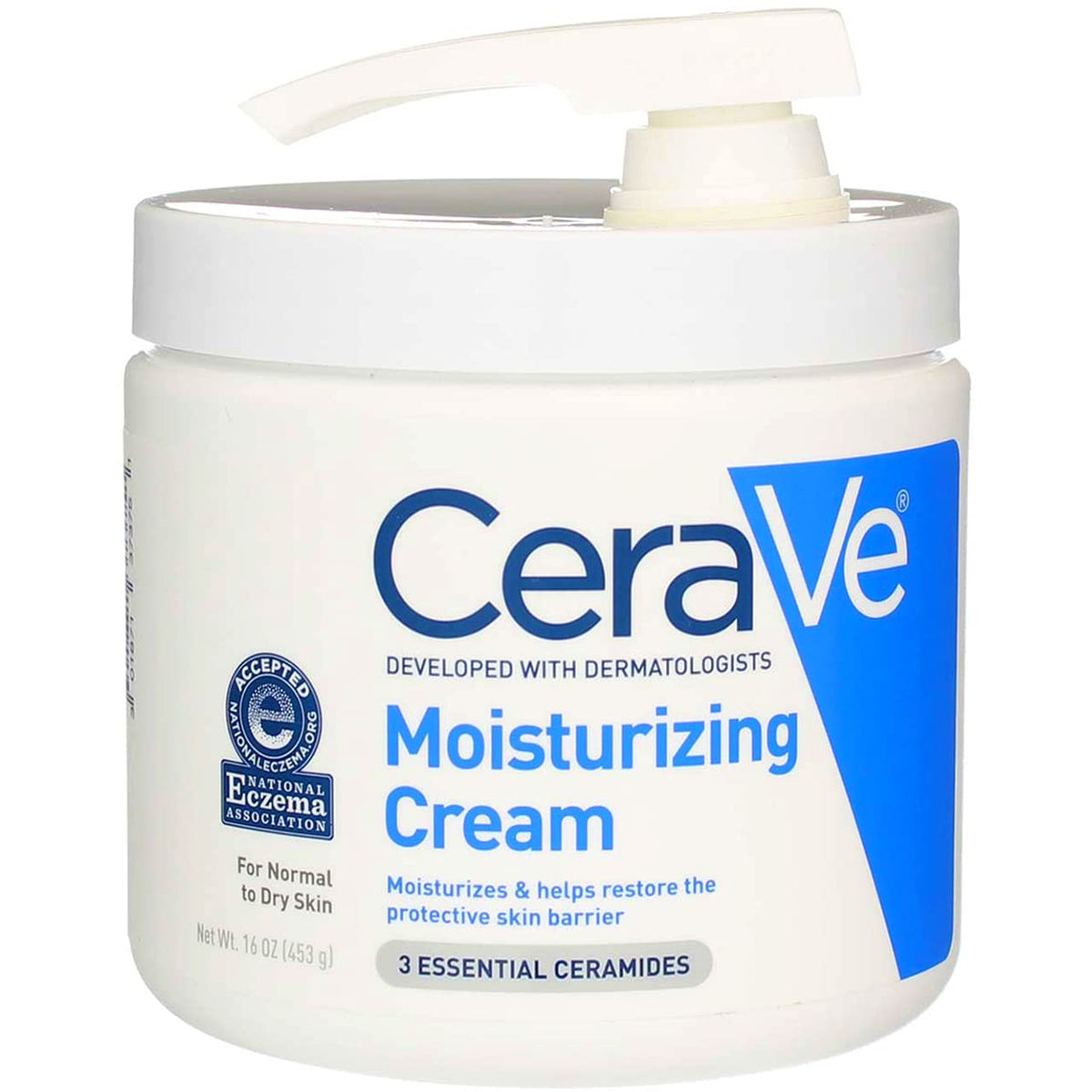 Cerave Moisturizing Cream 16Oz Pump - Daily Face & Body Moisturizer For Dry Skin (2 Pack)